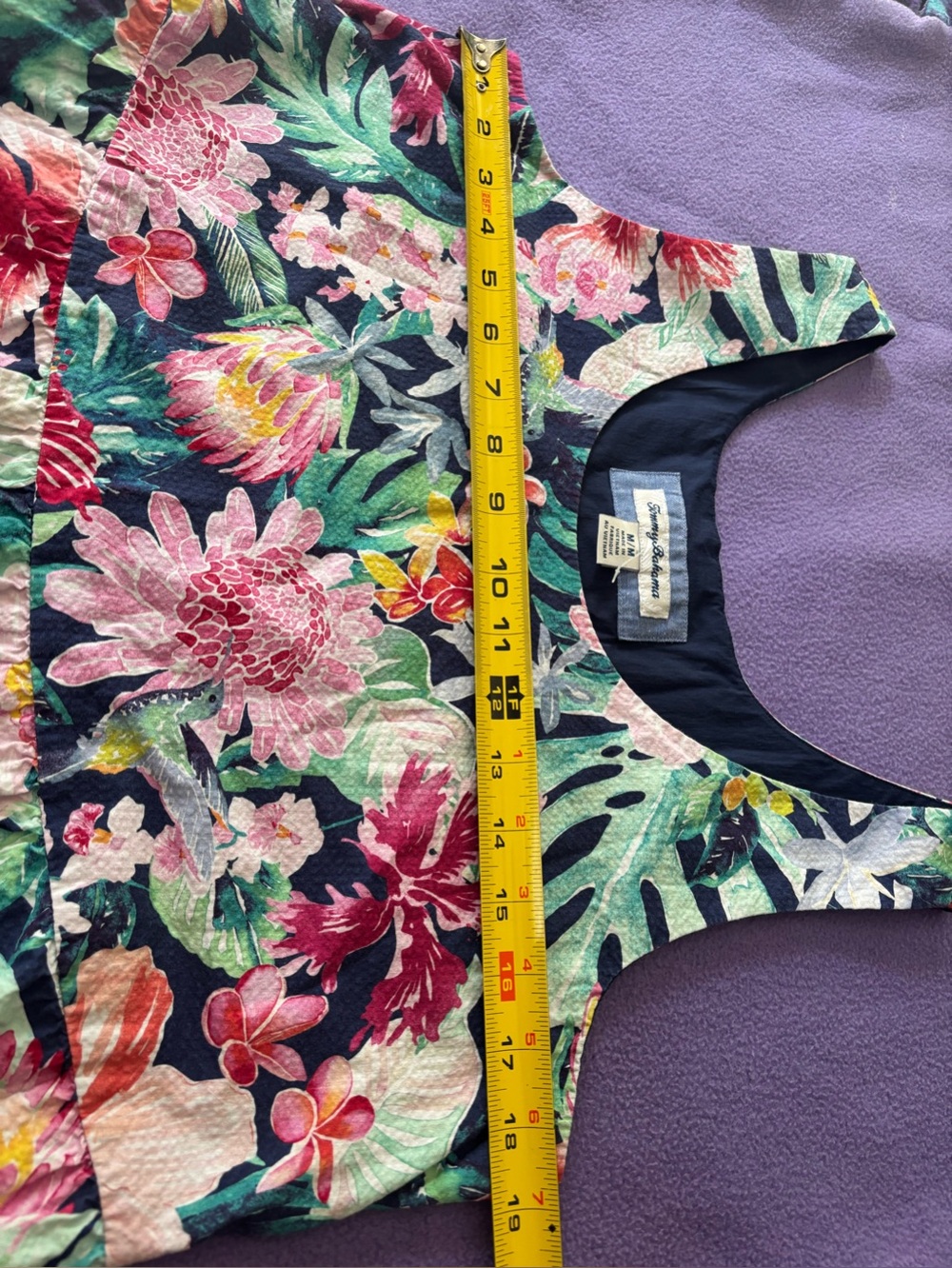 Tommy Bahama Perfectly Paradise Floral Stretch Cotton Midi Dress oversized M - Picture 10 of 12